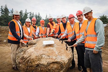 Tapping on the foundation stone at U Daliborky